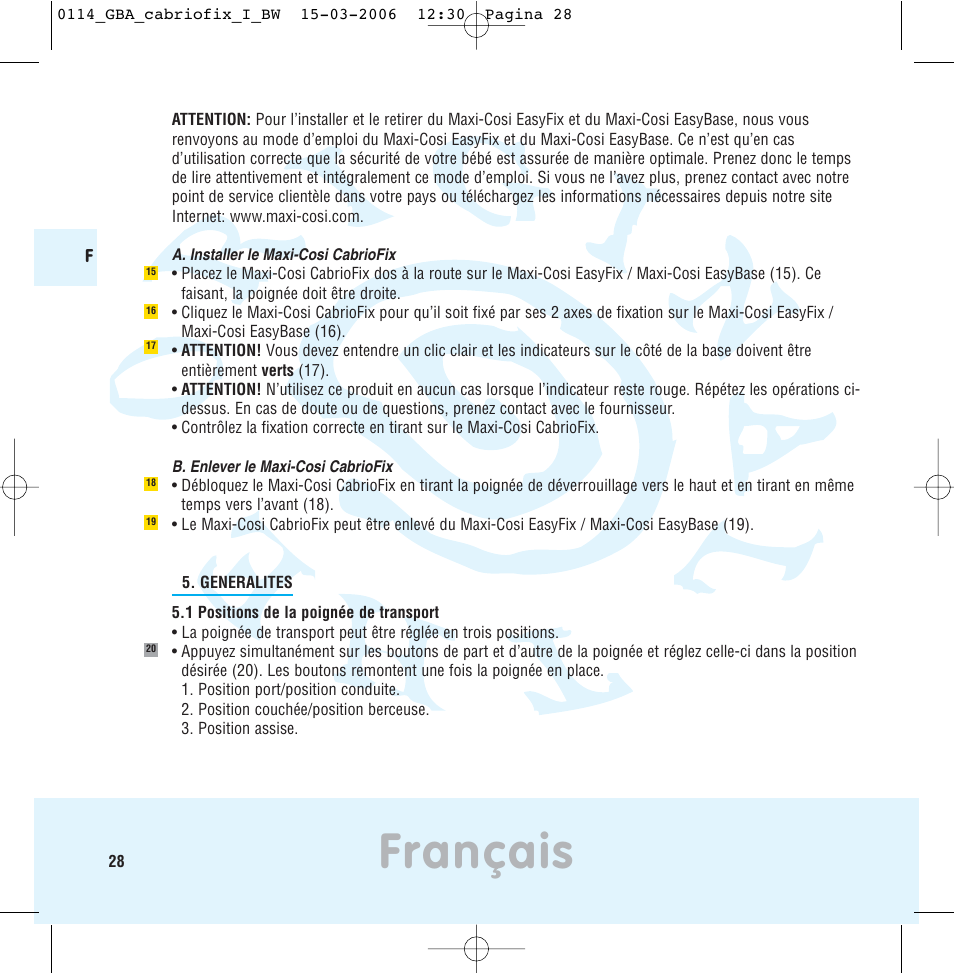 Français | Maxi-Cosi THE SAFE WORLD OF I User Manual | Page 24 / 98