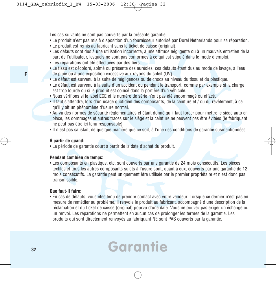 Garantie | Maxi-Cosi THE SAFE WORLD OF I User Manual | Page 28 / 98