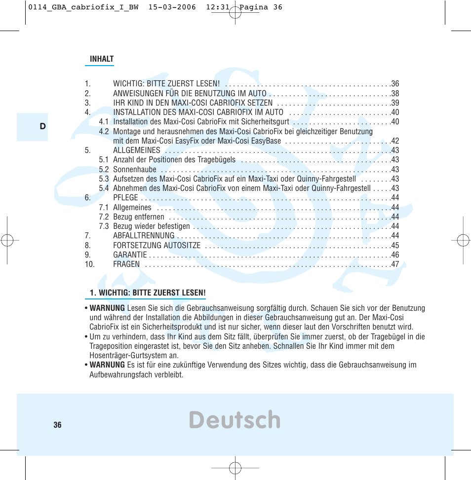 Deutsch | Maxi-Cosi THE SAFE WORLD OF I User Manual | Page 32 / 98
