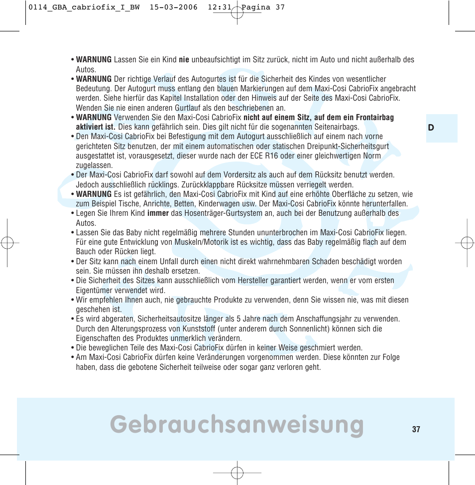 Gebrauchsanweisung | Maxi-Cosi THE SAFE WORLD OF I User Manual | Page 33 / 98