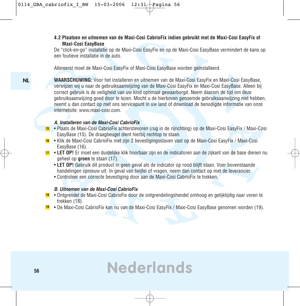 Nederlands | Maxi-Cosi THE SAFE WORLD OF I User Manual | Page 52 / 98