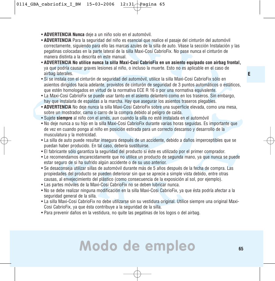 Modo de empleo | Maxi-Cosi THE SAFE WORLD OF I User Manual | Page 61 / 98
