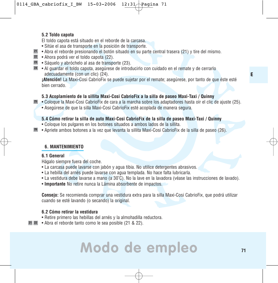 Modo de empleo | Maxi-Cosi THE SAFE WORLD OF I User Manual | Page 67 / 98