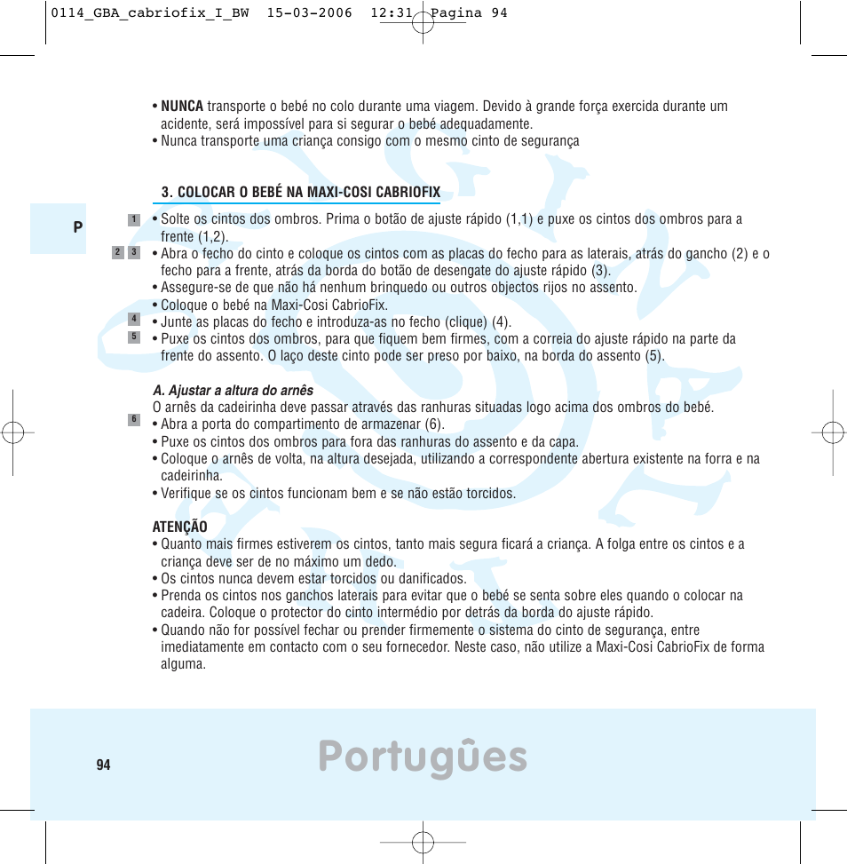 Portugûes | Maxi-Cosi THE SAFE WORLD OF I User Manual | Page 90 / 98