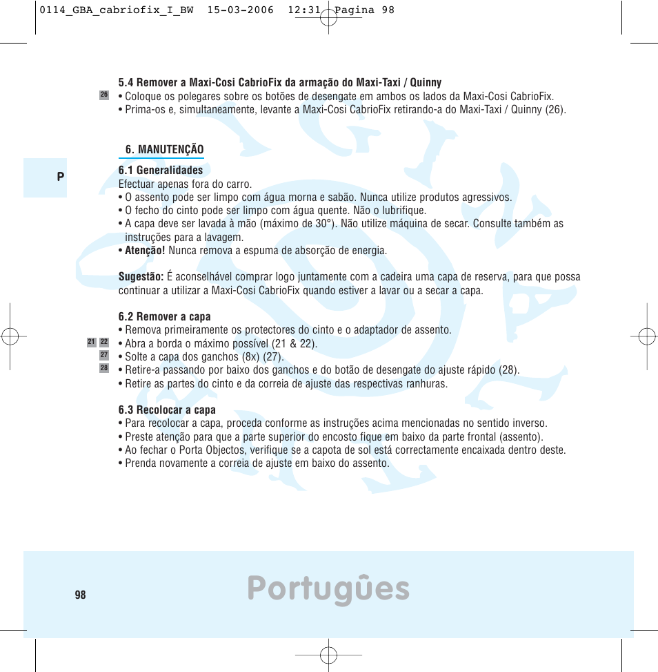 Portugûes | Maxi-Cosi THE SAFE WORLD OF I User Manual | Page 94 / 98