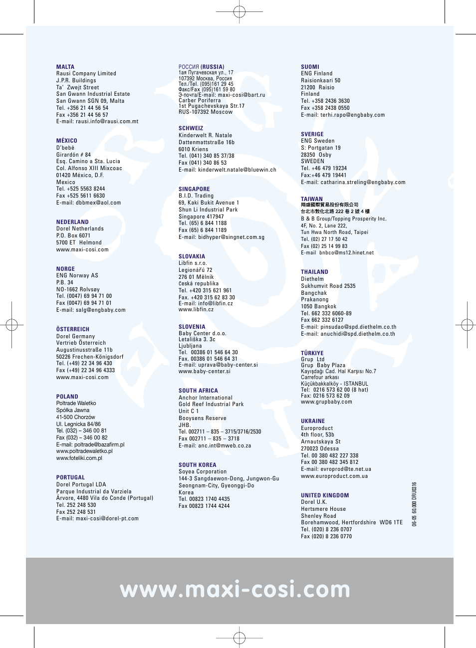 Maxi-Cosi Priori XP User Manual | Page 48 / 48