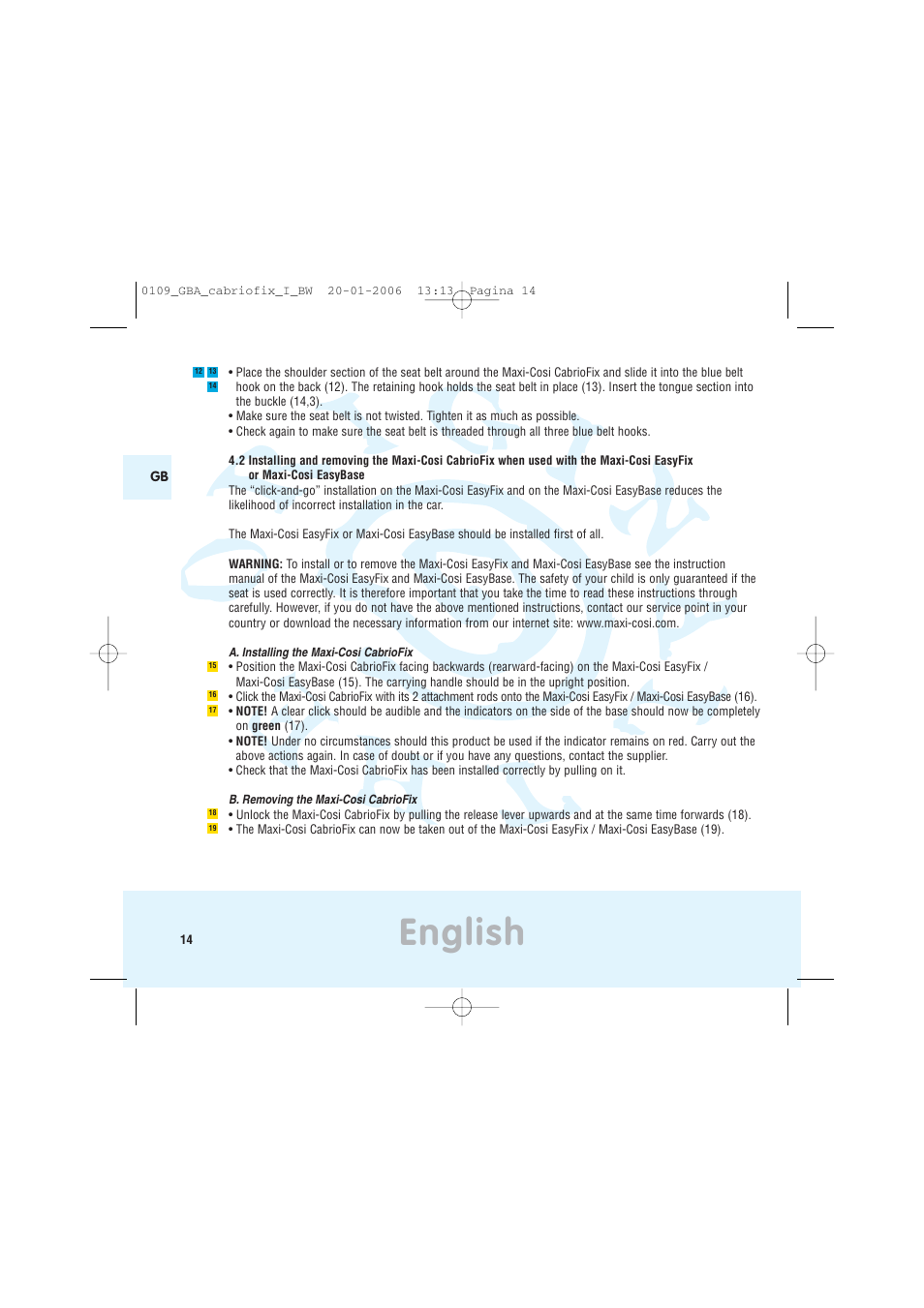 English | Maxi-Cosi Baby Crrier User Manual | Page 10 / 98