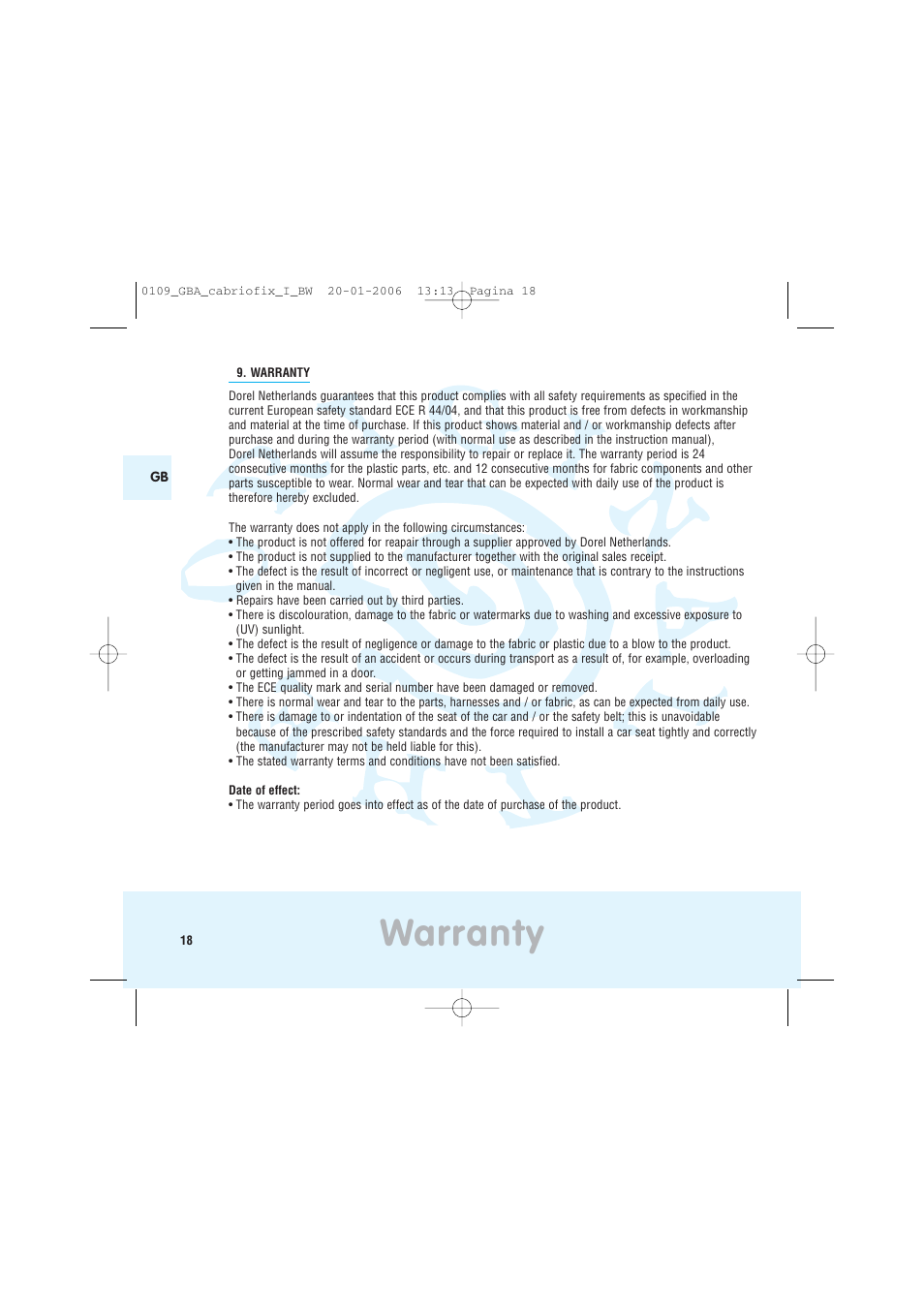 Warranty | Maxi-Cosi Baby Crrier User Manual | Page 14 / 98
