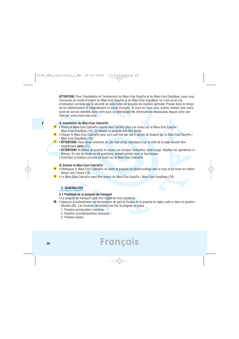 Français | Maxi-Cosi Baby Crrier User Manual | Page 24 / 98