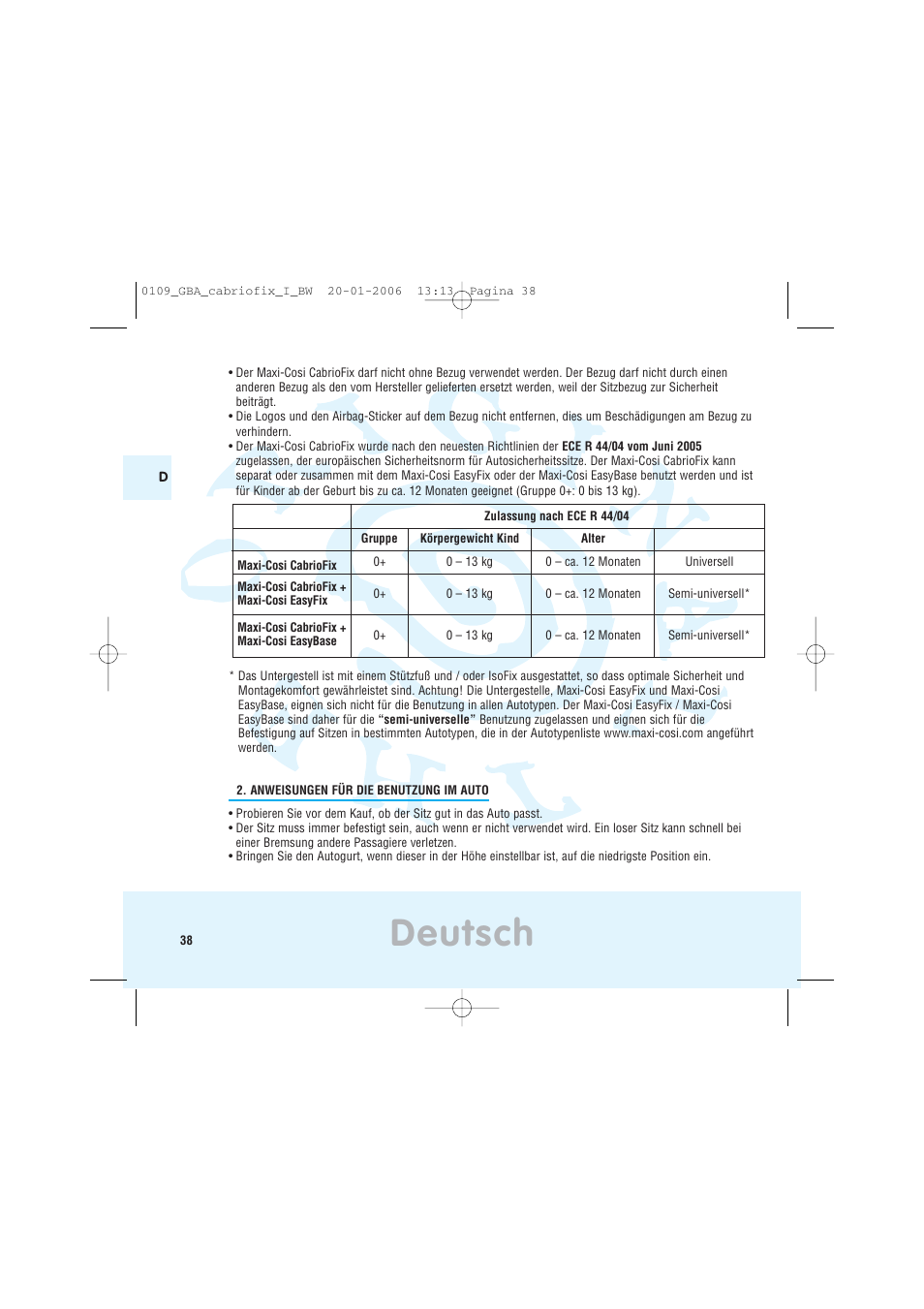 Deutsch | Maxi-Cosi Baby Crrier User Manual | Page 34 / 98