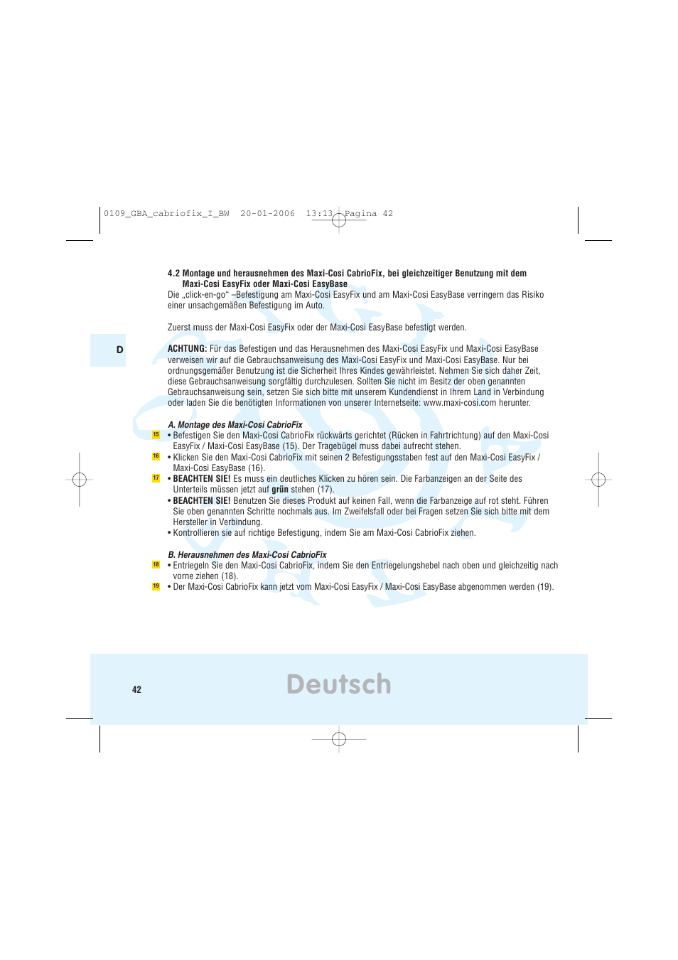 Deutsch | Maxi-Cosi Baby Crrier User Manual | Page 38 / 98