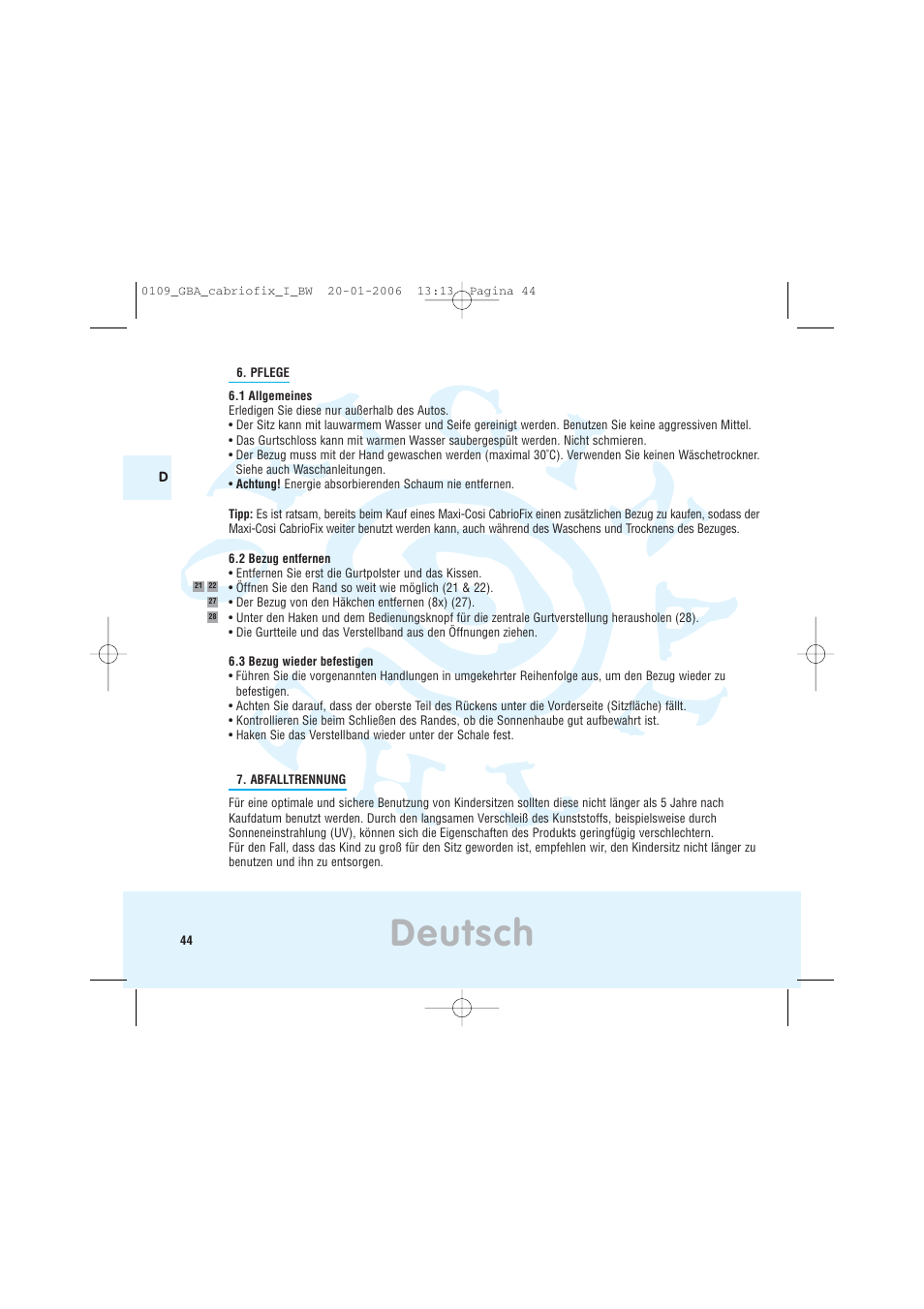 Deutsch | Maxi-Cosi Baby Crrier User Manual | Page 40 / 98