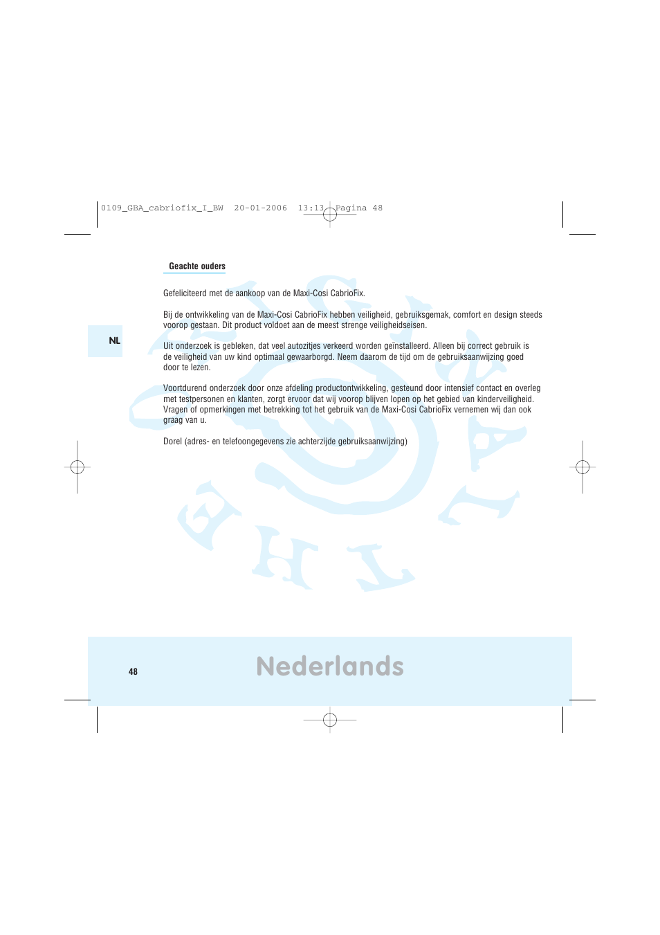 Nederlands | Maxi-Cosi Baby Crrier User Manual | Page 44 / 98