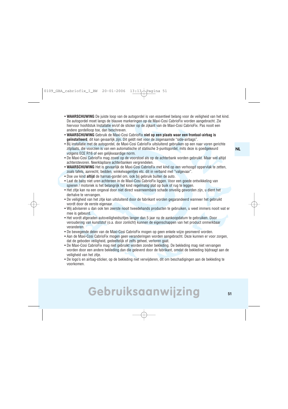 Gebruiksaanwijzing | Maxi-Cosi Baby Crrier User Manual | Page 47 / 98