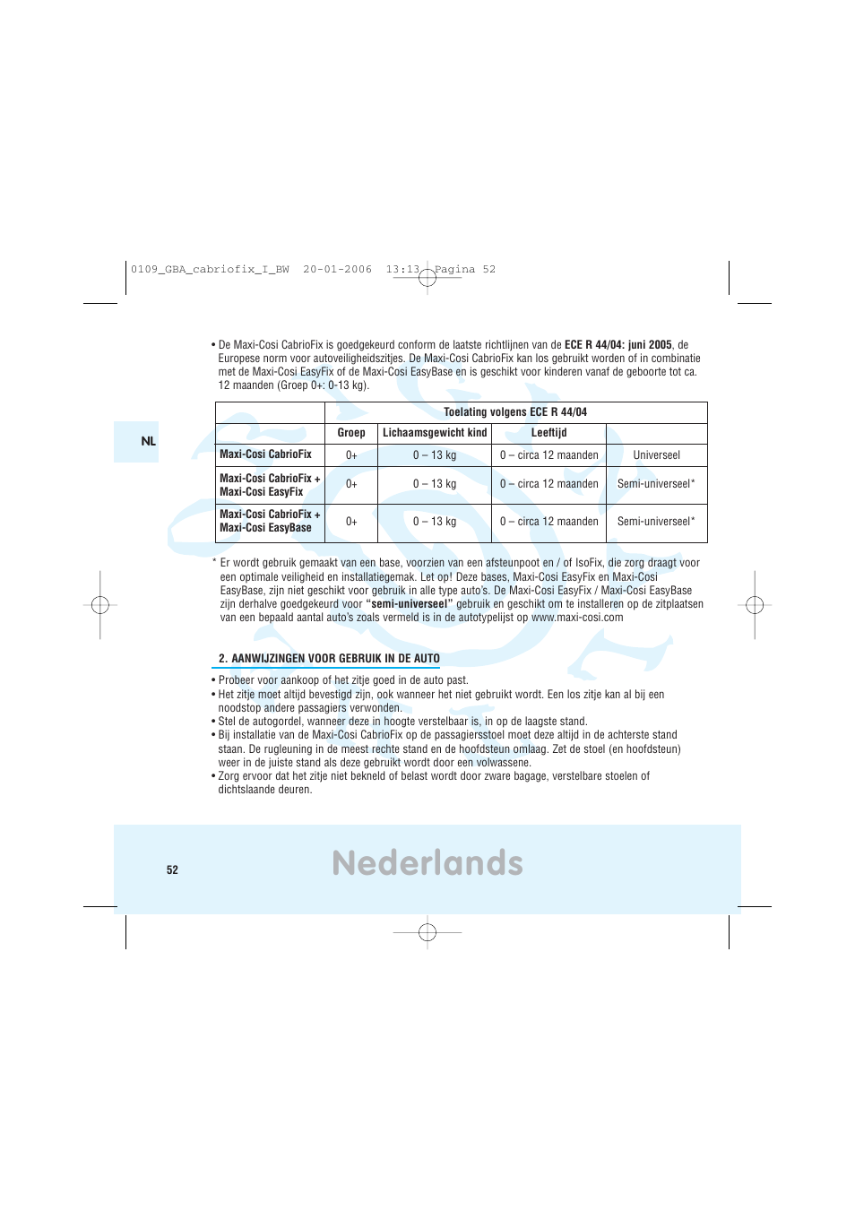 Nederlands | Maxi-Cosi Baby Crrier User Manual | Page 48 / 98