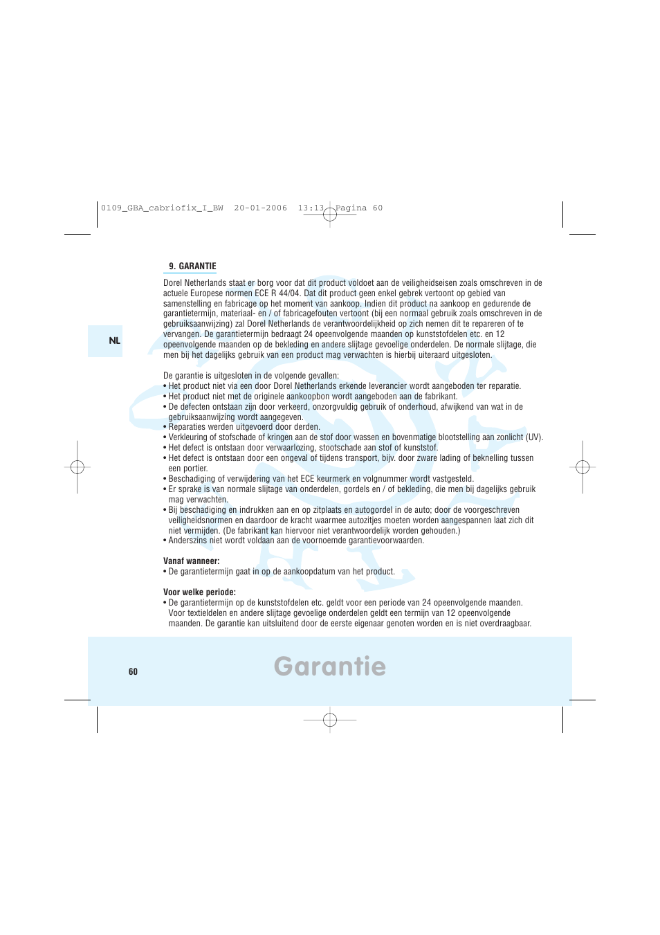 Garantie | Maxi-Cosi Baby Crrier User Manual | Page 56 / 98
