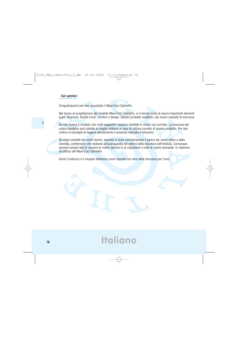 Italiano | Maxi-Cosi Baby Crrier User Manual | Page 72 / 98