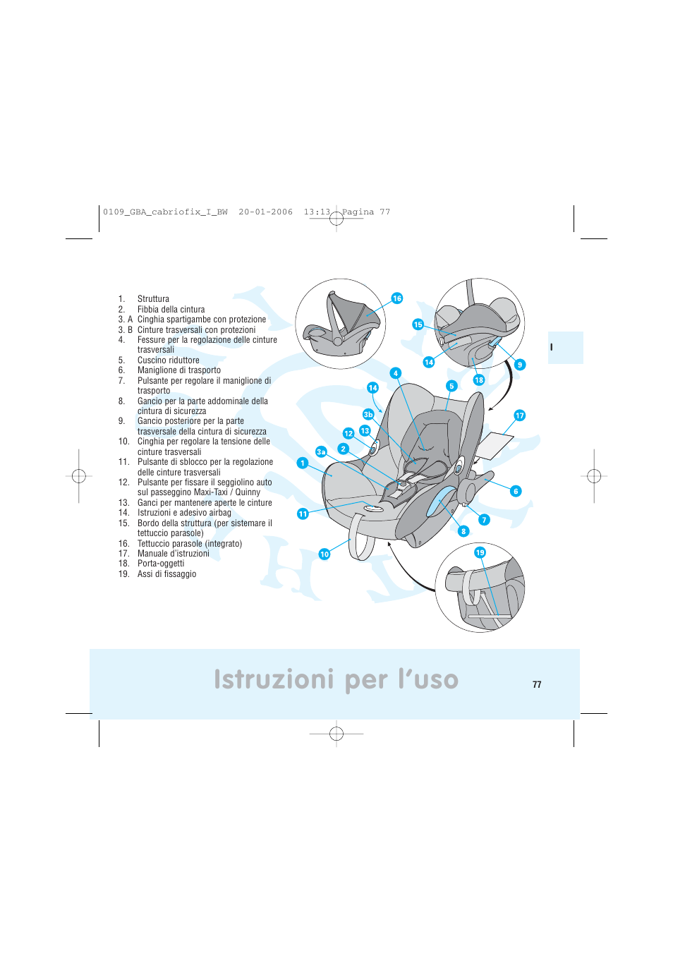Istruzioni per l’uso | Maxi-Cosi Baby Crrier User Manual | Page 73 / 98