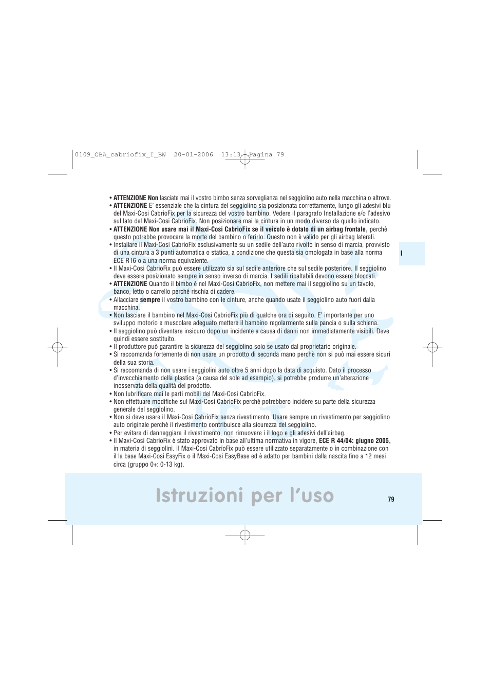 Istruzioni per l’uso | Maxi-Cosi Baby Crrier User Manual | Page 75 / 98