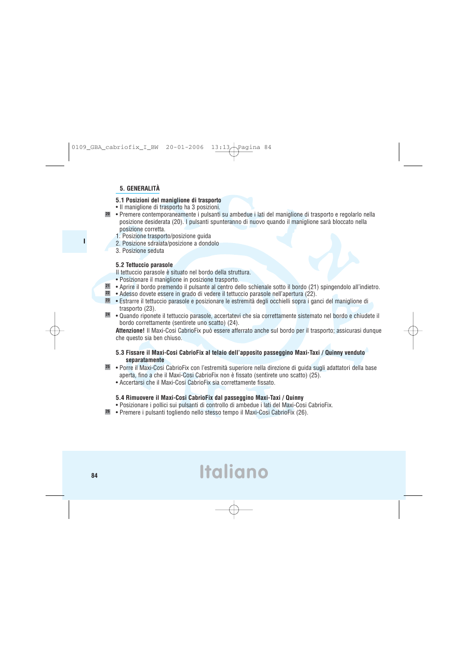 Italiano | Maxi-Cosi Baby Crrier User Manual | Page 80 / 98