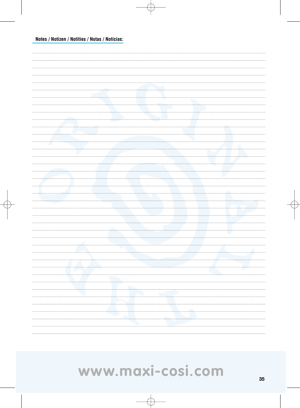 Maxi-Cosi Priori Side Protection System User Manual | Page 35 / 40