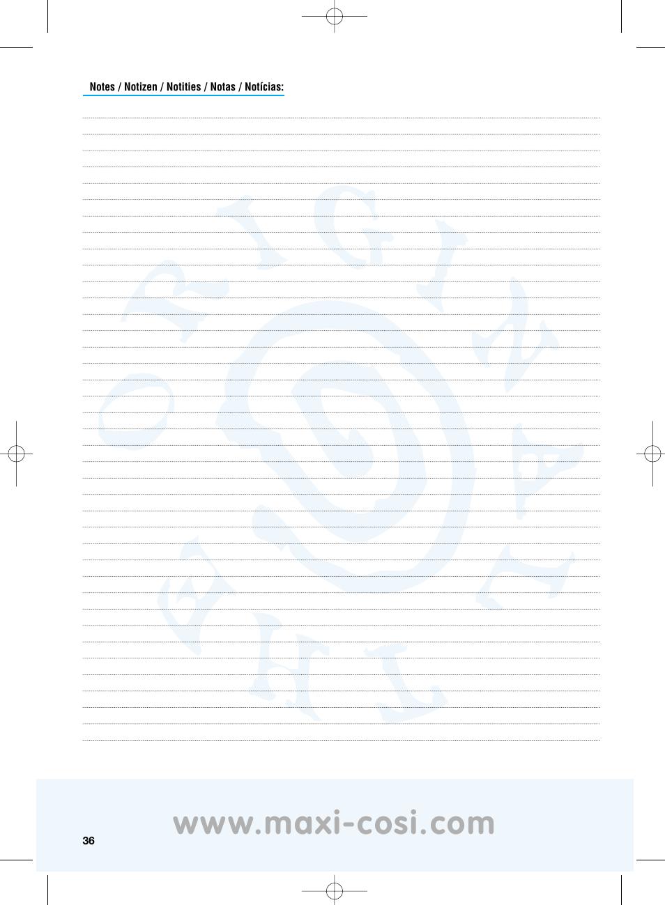 Maxi-Cosi Priori Side Protection System User Manual | Page 36 / 40
