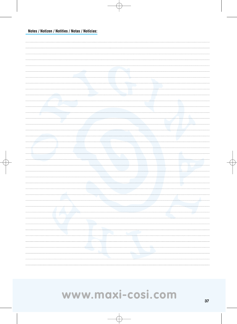 Maxi-Cosi Priori Side Protection System User Manual | Page 37 / 40