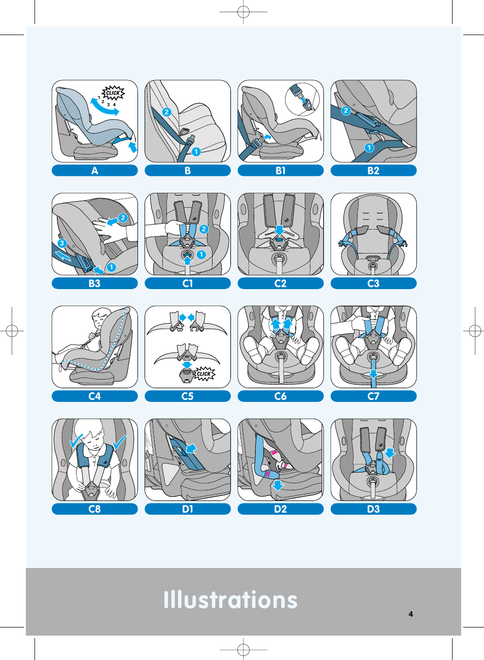 Illustrations | Maxi-Cosi Priori Side Protection System User Manual | Page 4 / 40
