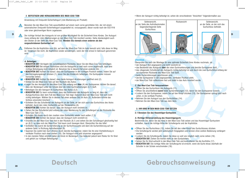 Gebrauchsanweisung, Deutsch | Maxi-Cosi Tobi User Manual | Page 17 / 41