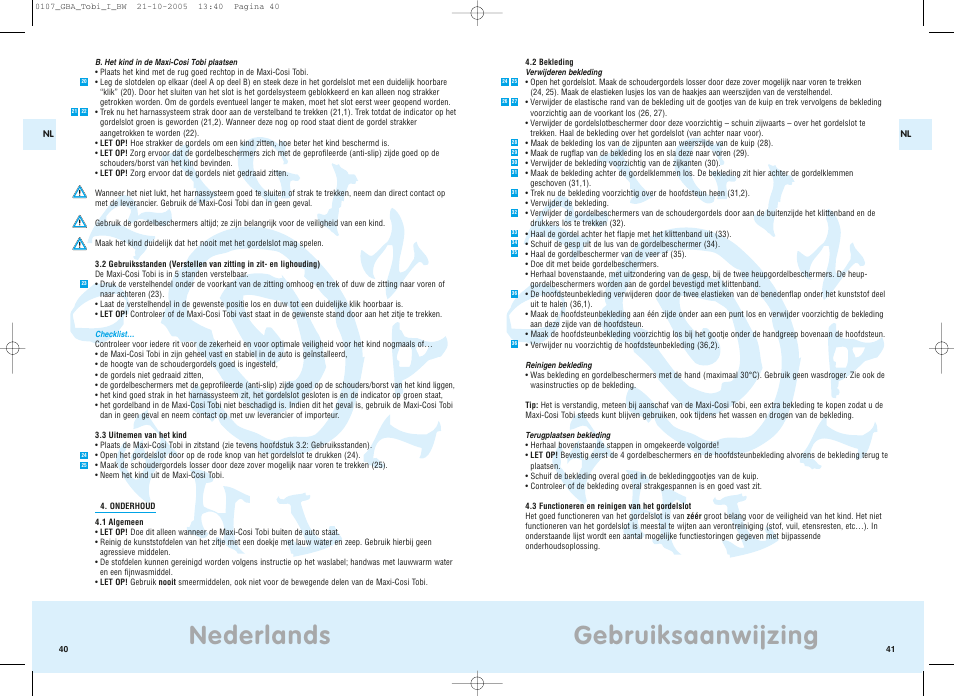 Gebruiksaanwijzing, Nederlands | Maxi-Cosi Tobi User Manual | Page 23 / 41