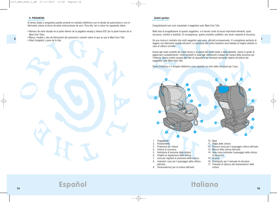 Italiano, Español | Maxi-Cosi Tobi User Manual | Page 31 / 41