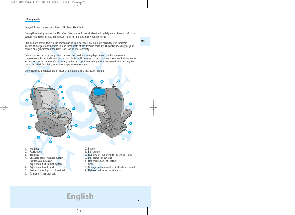 English | Maxi-Cosi Tobi User Manual | Page 6 / 41