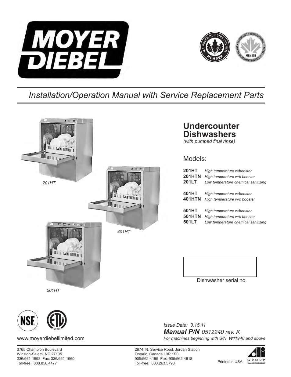 Moyer Diebel 501HT User Manual | 78 pages