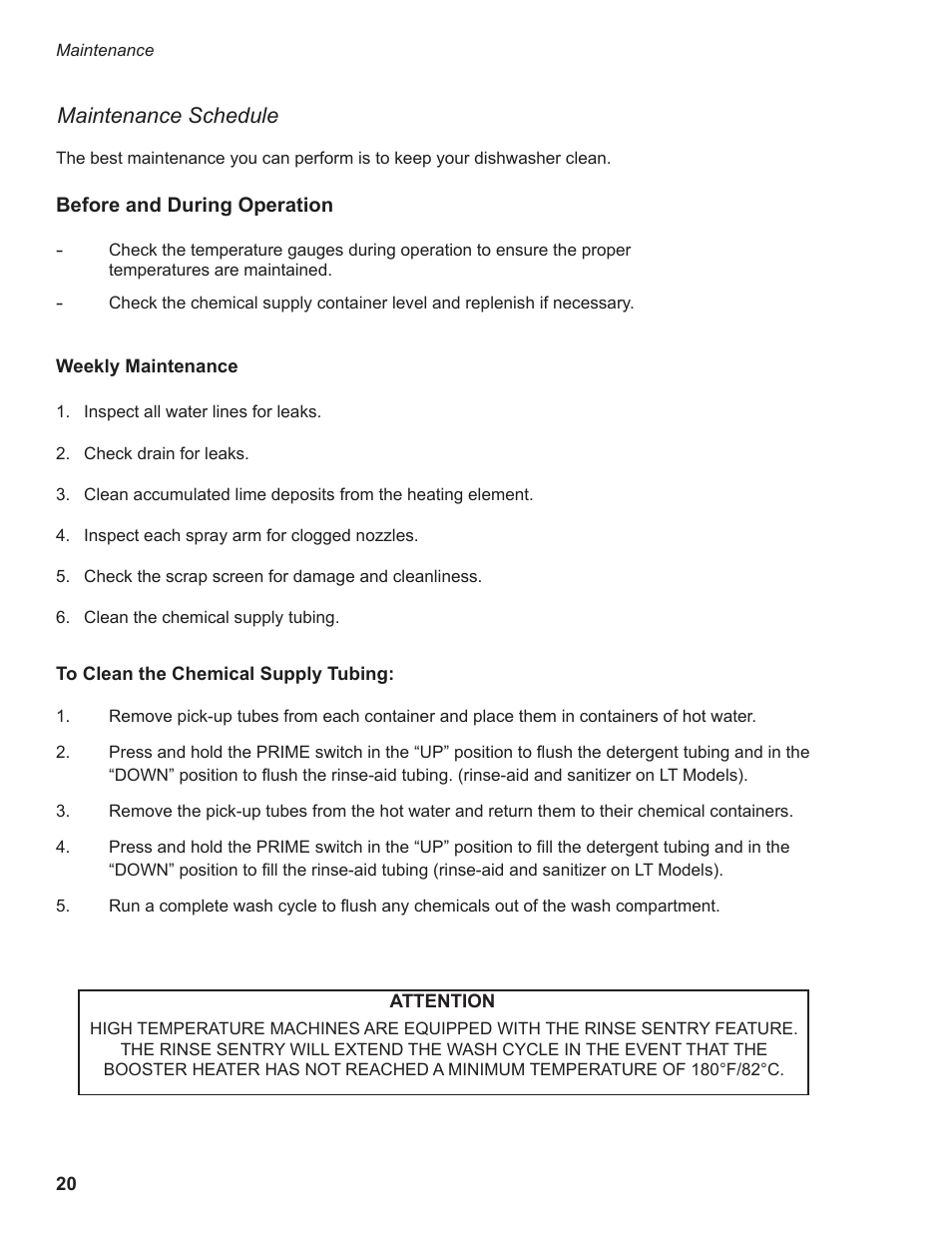 Maintenance schedule | Moyer Diebel 501HT User Manual | Page 30 / 78