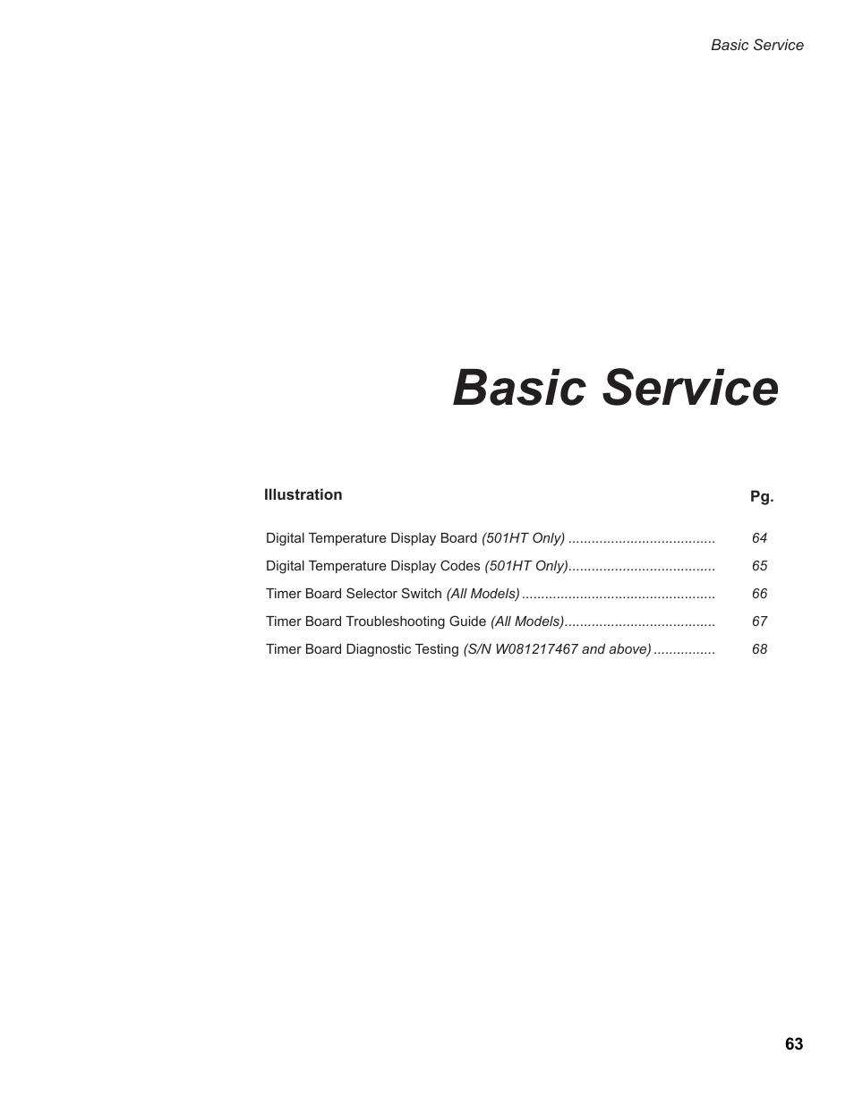 Basic service | Moyer Diebel 501HT User Manual | Page 73 / 78