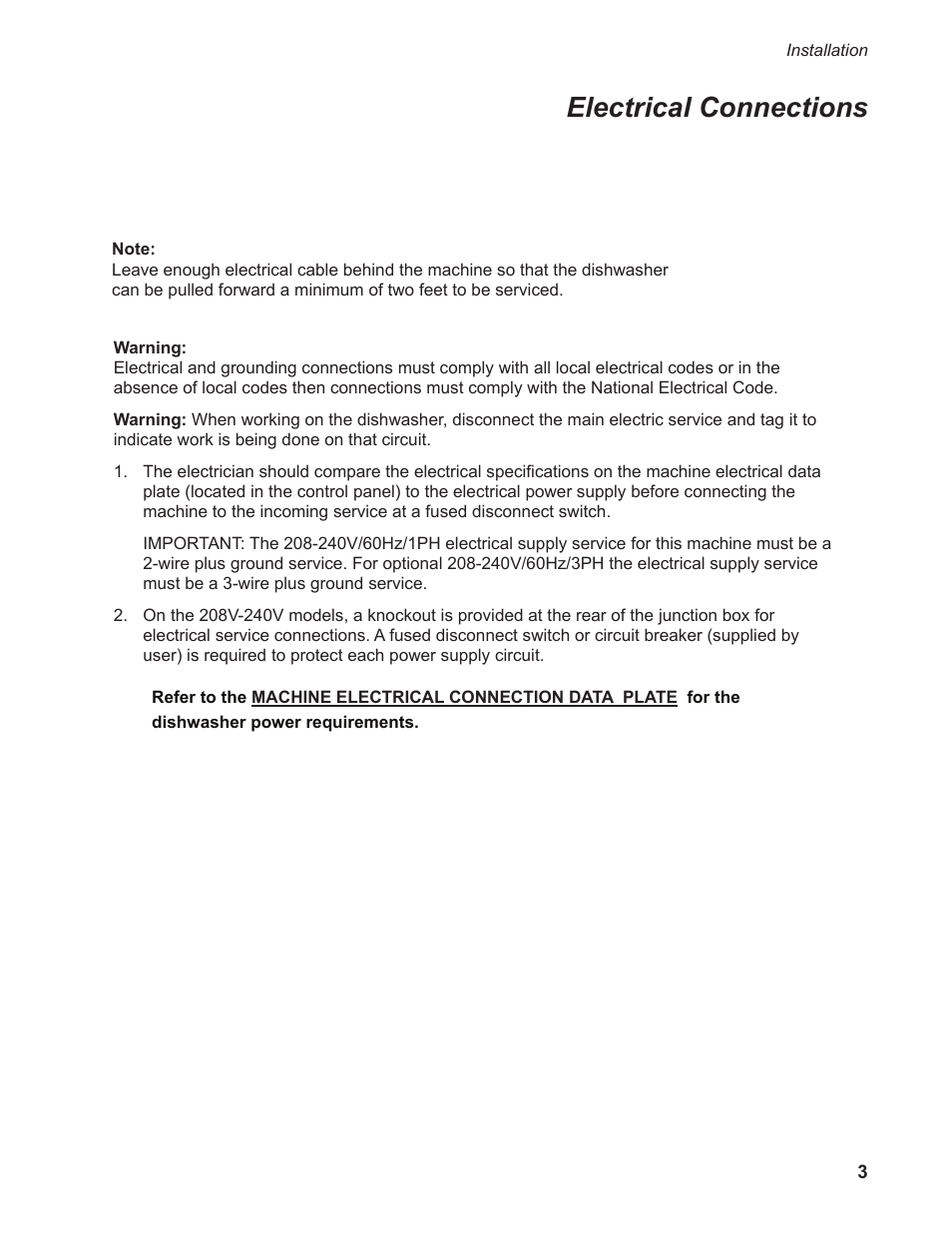 Electrical connections | Moyer Diebel 301HT M2 User Manual | Page 11 / 50
