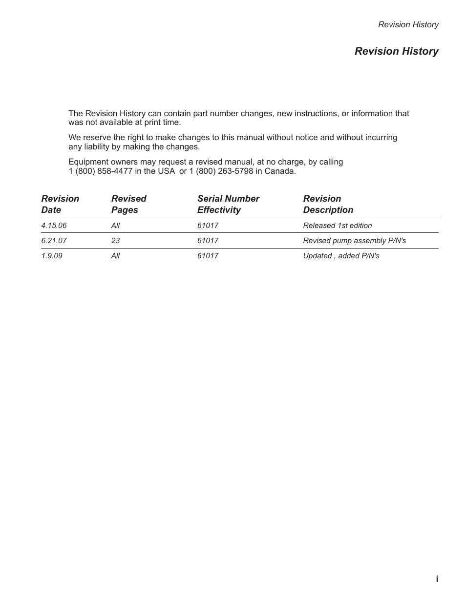 301ht_i-iv_114150_199, Revision history | Moyer Diebel 301HT M2 User Manual | Page 5 / 50