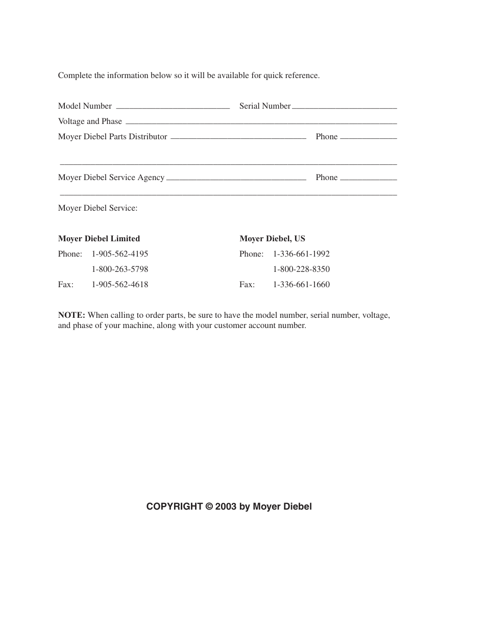 Moyer Diebel MD18-1 User Manual | Page 2 / 44