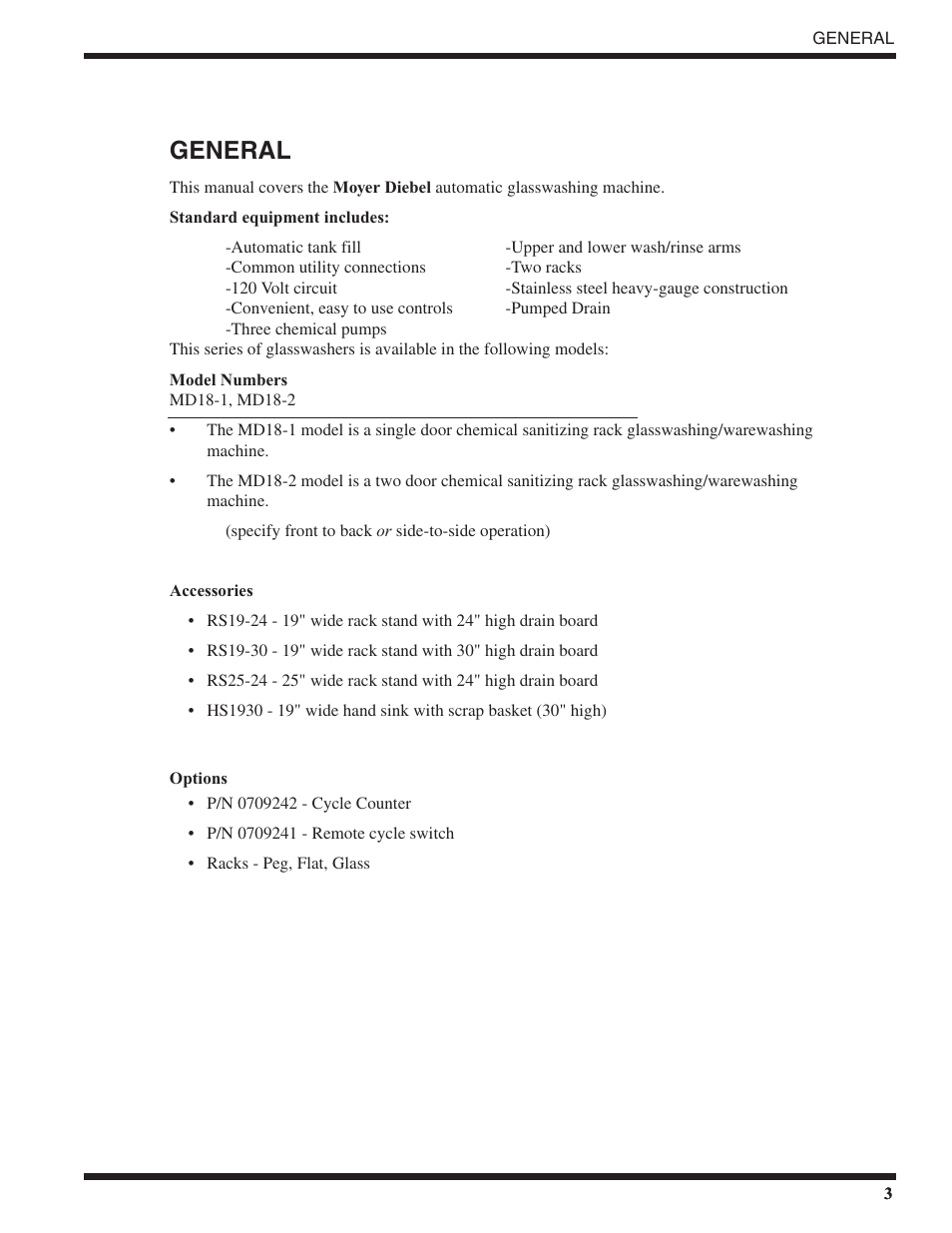 General | Moyer Diebel MD18-1 User Manual | Page 9 / 44