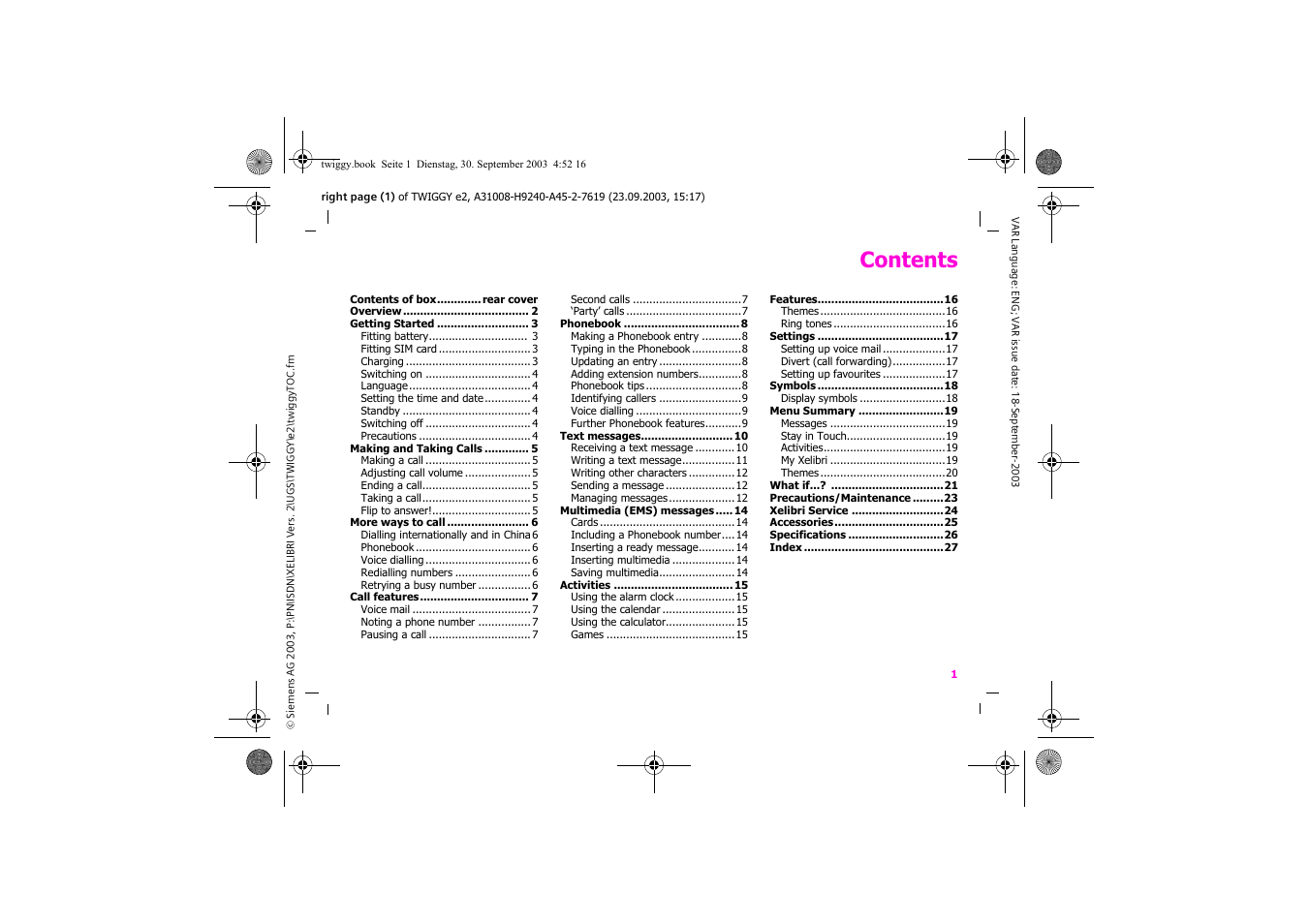 Siemens Xelibri 6 User Manual | Page 2 / 30