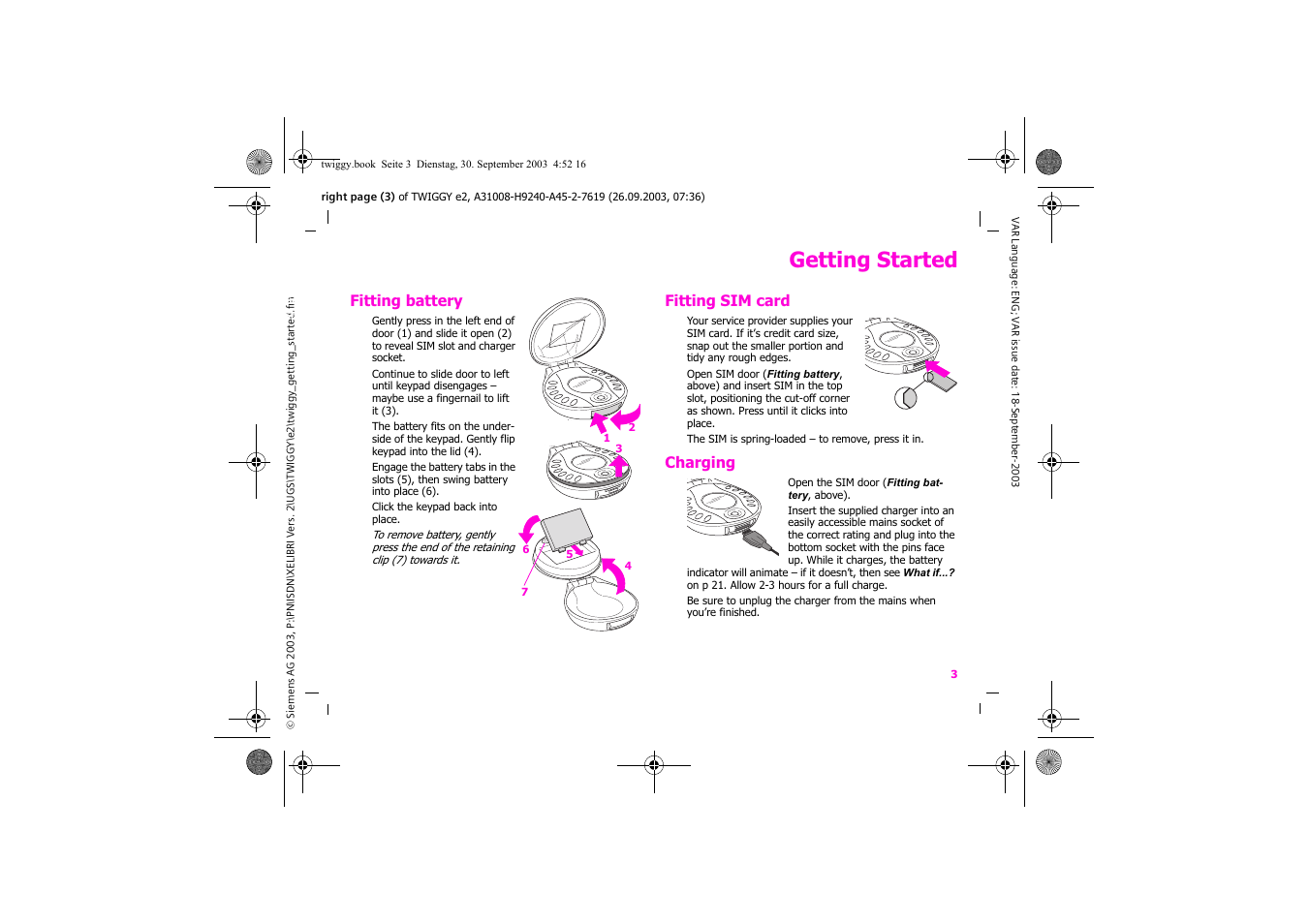 Getting started | Siemens Xelibri 6 User Manual | Page 4 / 30