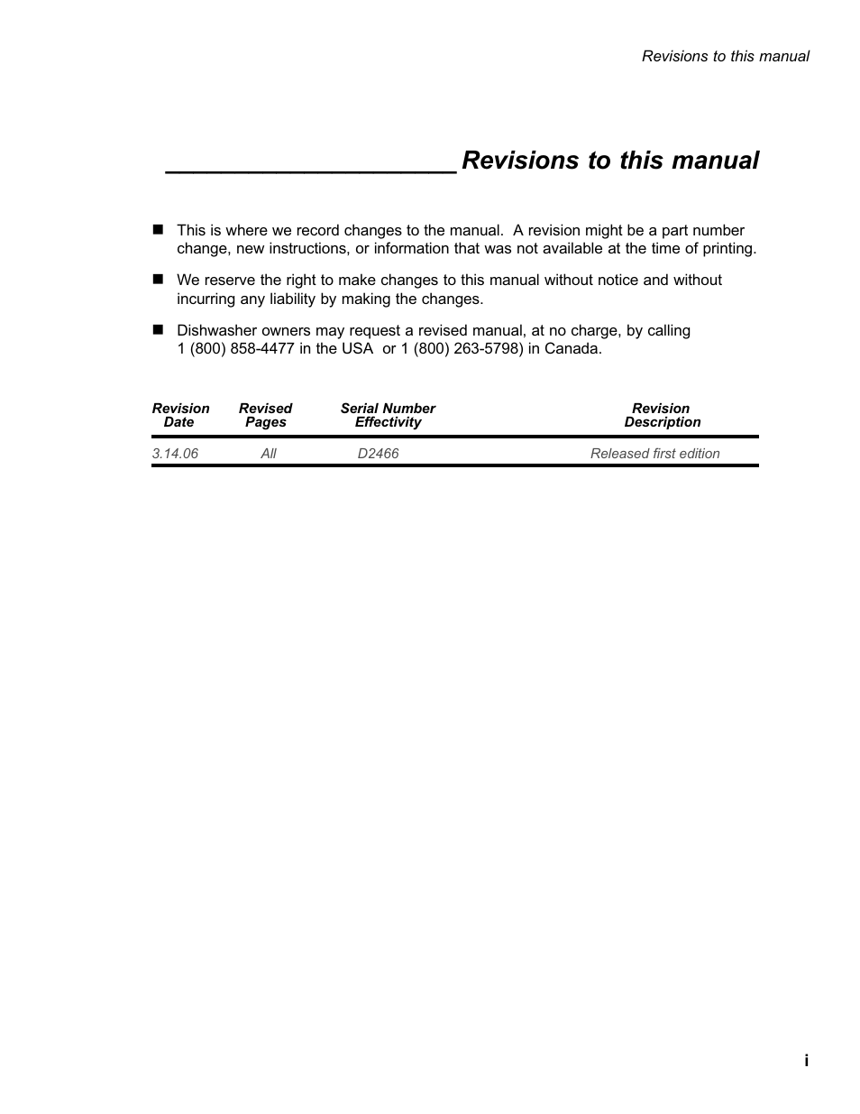 Revisions to this manual | Moyer Diebel MD1000HT User Manual | Page 3 / 80