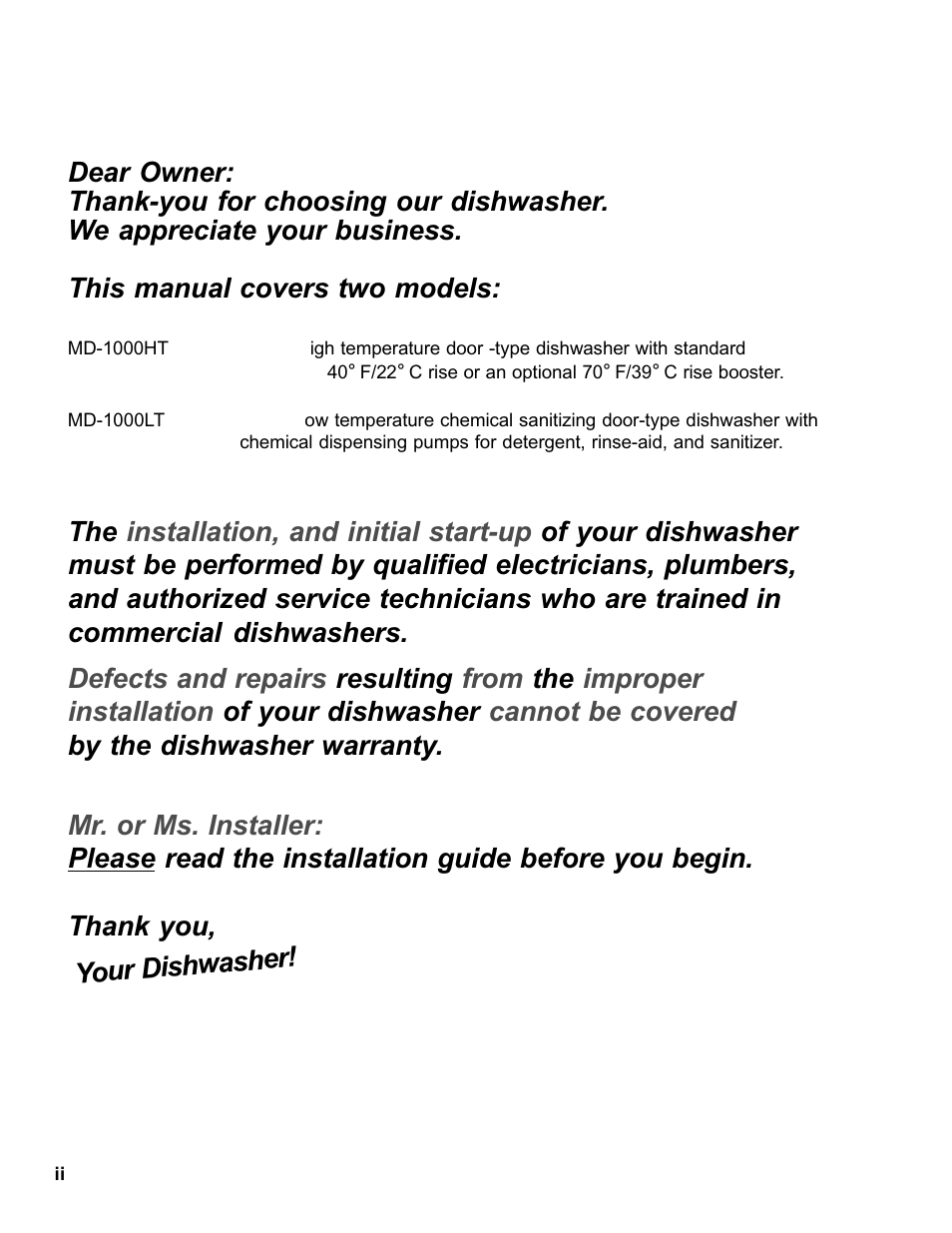 Moyer Diebel MD1000HT User Manual | Page 4 / 80