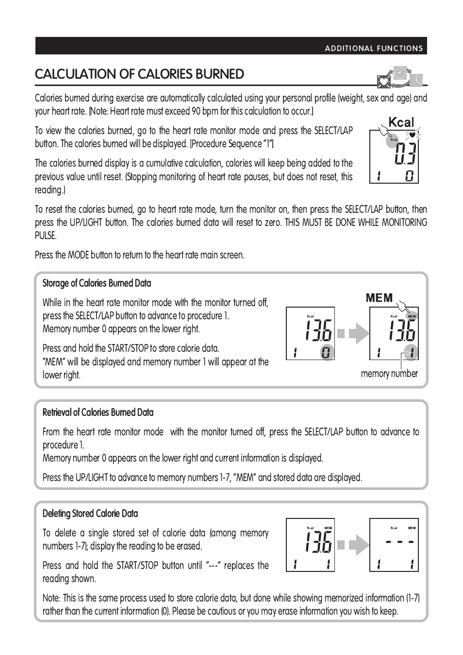 Calculation of calories burned | Mark Of Fitness MF-180 User Manual | Page 11 / 17