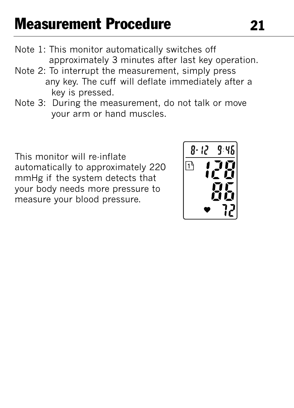 Measurement procedure | Mark Of Fitness 1140 User Manual | Page 21 / 31