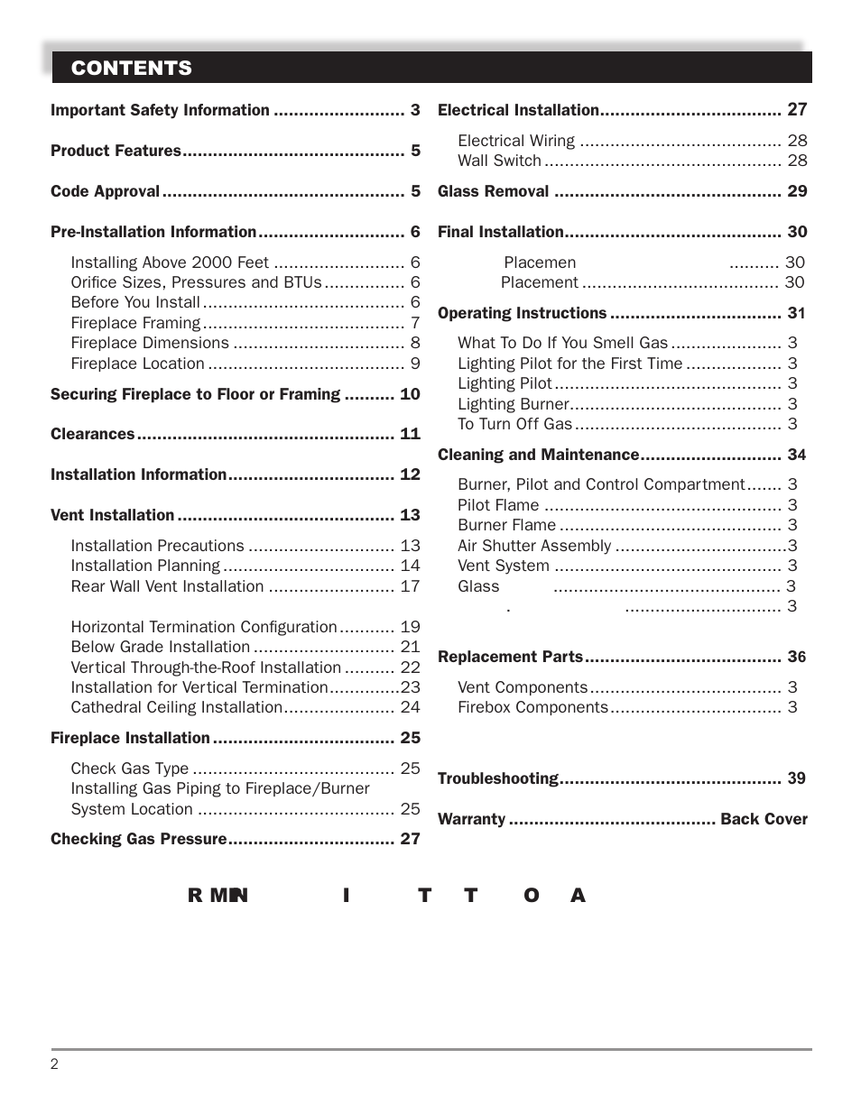 Mastic Spark Modern Fires 91P User Manual | Page 2 / 42