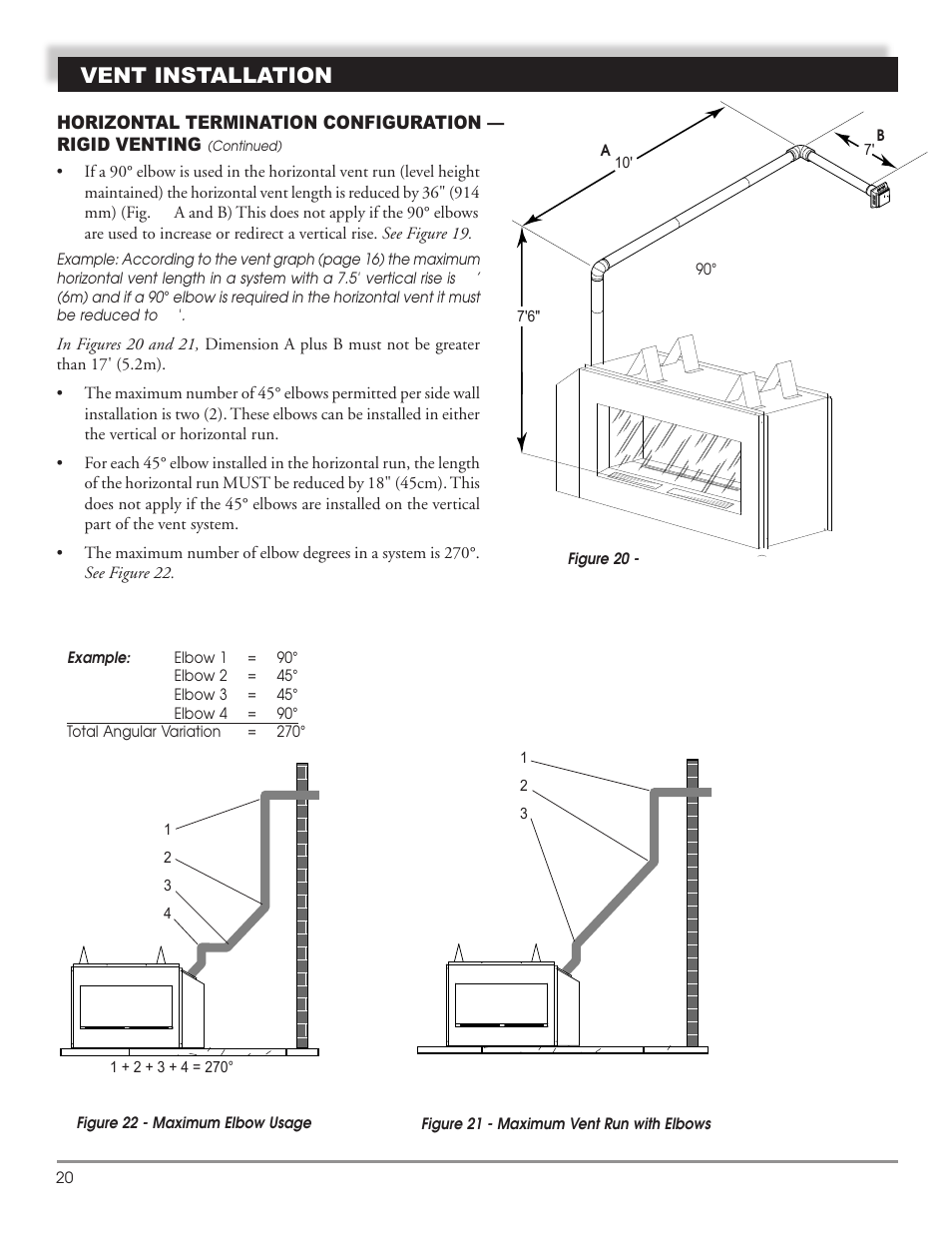 Vent installation | Mastic Spark Modern Fires 91P User Manual | Page 20 / 42