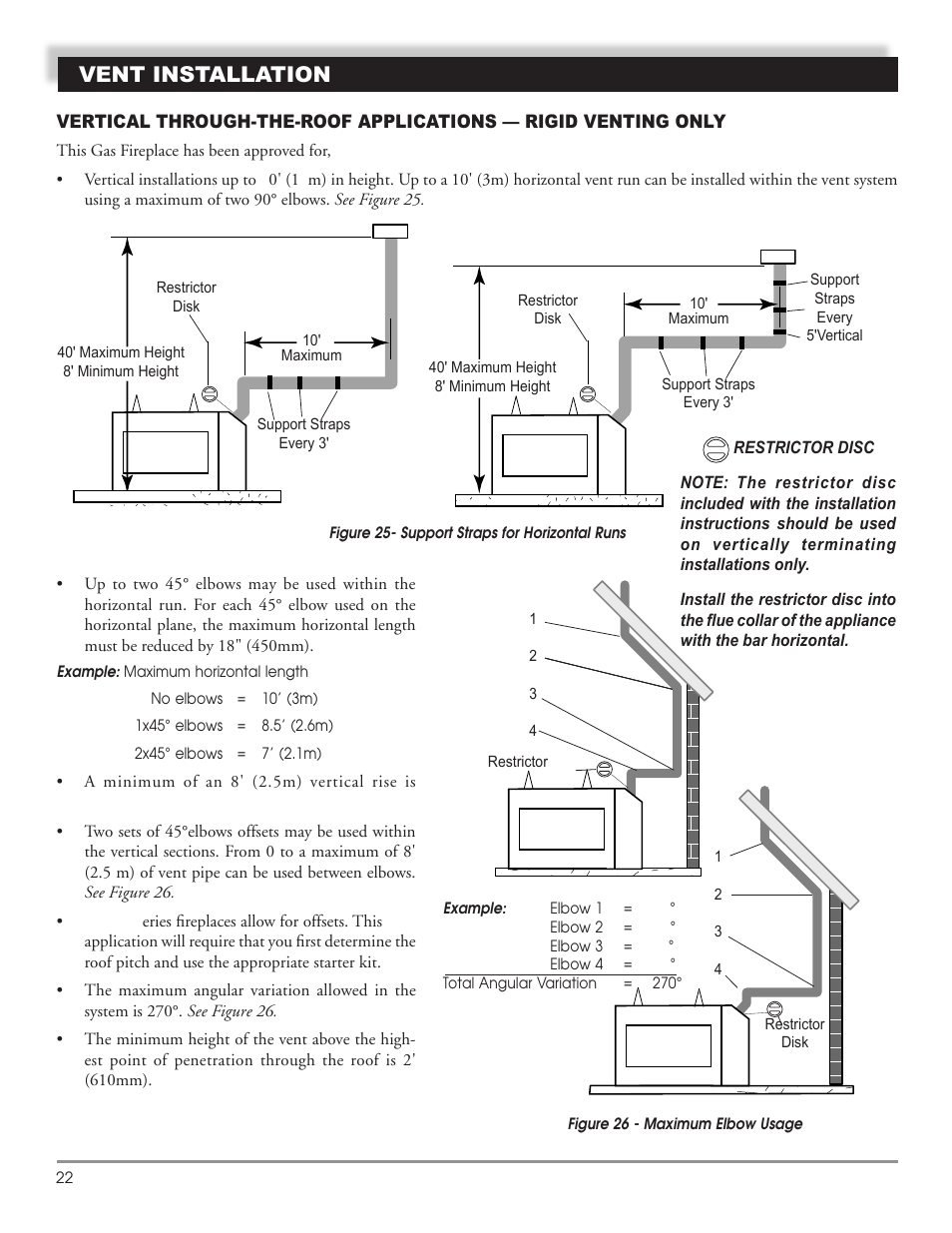 Vent installation | Mastic Spark Modern Fires 91P User Manual | Page 22 / 42