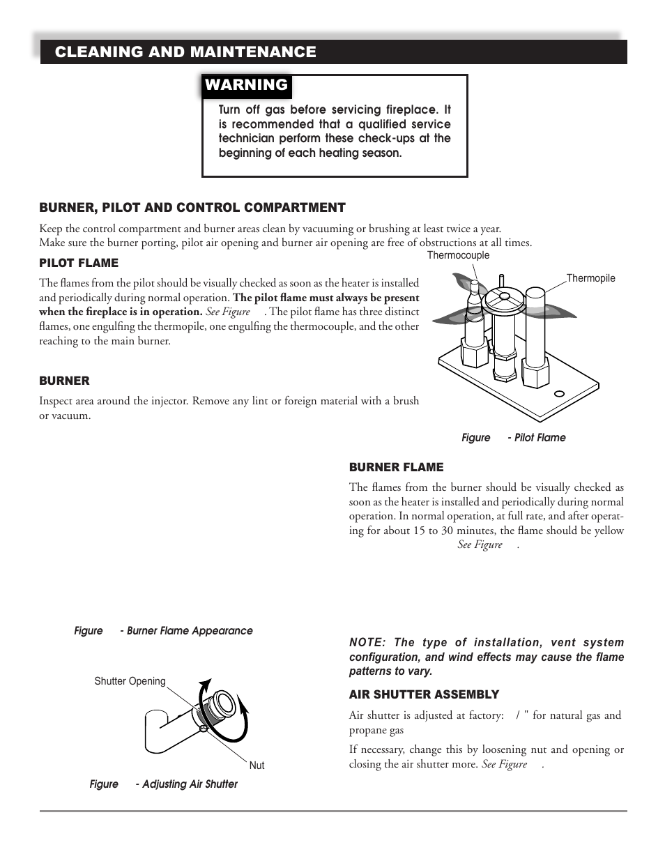 Cleaning and maintenance, Warning | Mastic Spark Modern Fires 91P User Manual | Page 34 / 42