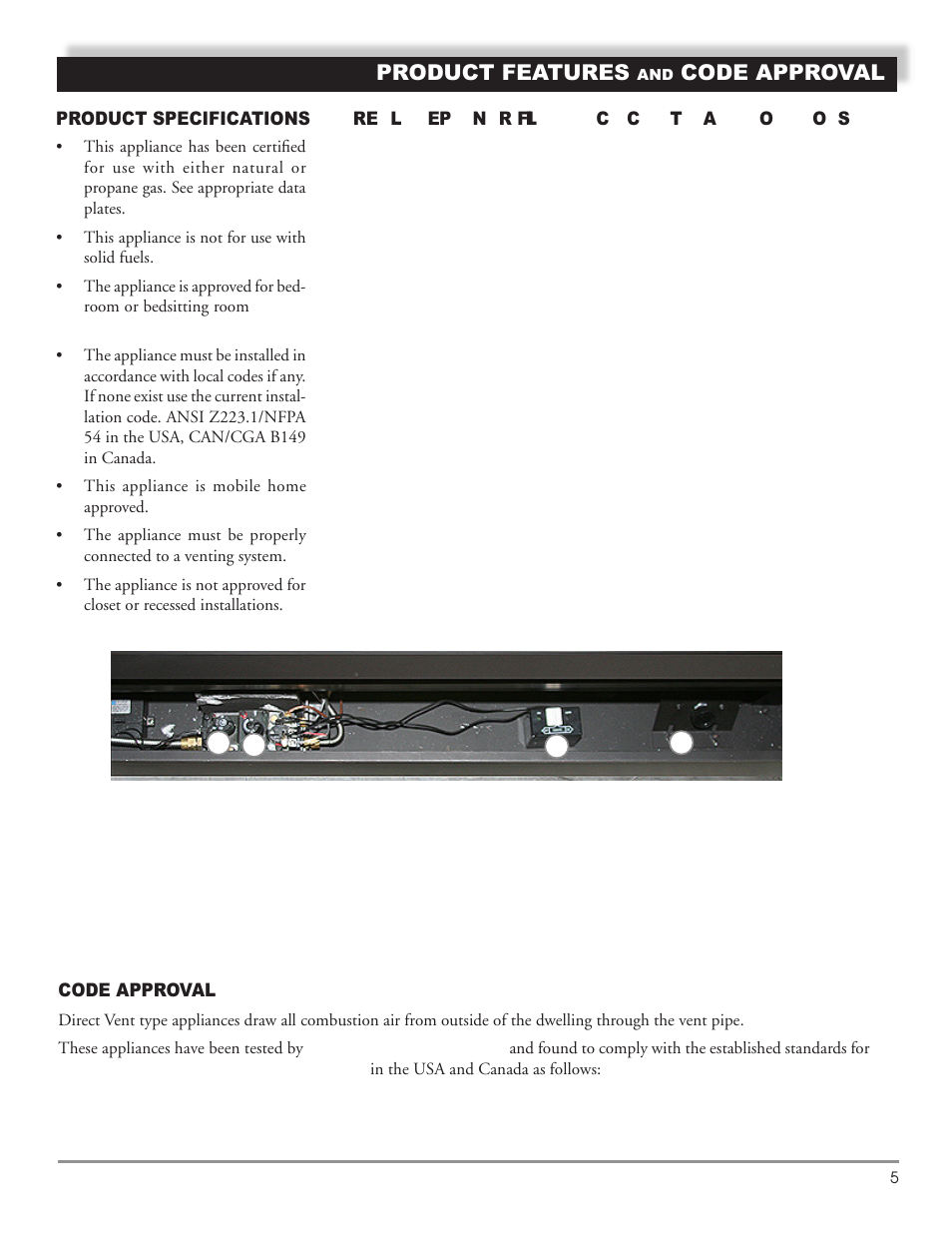 Product features, Code approval | Mastic Spark Modern Fires 91P User Manual | Page 5 / 42